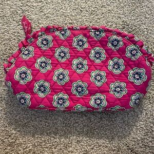 Vera Bradley Makeup Bag Pink Swirls Flowers